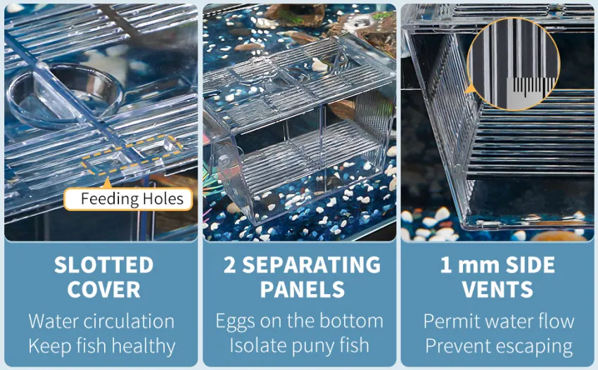 Pawfly Fish Breeding Box Tank Hatchery Incubator Aquarium Isolation Box for Baby Shrimp Guppy Medium - product information 17