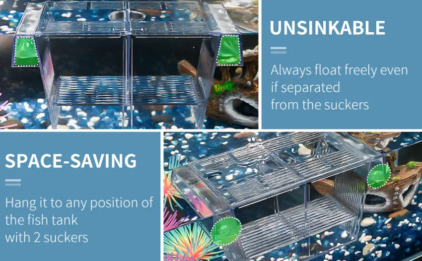 Pawfly Fish Breeding Box Tank Hatchery Incubator Aquarium Isolation Box for Baby Shrimp Guppy Medium - product information 18