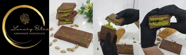 LUXURY Dubai Chocolate (210g) Handmade with Belgium Chocolate Dubai Kadayif Chocolate & Pistachio Dubai Chocolate Dubai - Chocolat Dubaï