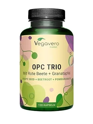 OPC Grape Seed Extracts | Powerful Antioxidant & Cardiovascular Health | With Red Beetroot & Pomegranate | No Additives & Vegan | 120 Capsules | Vegavero  - product information 2