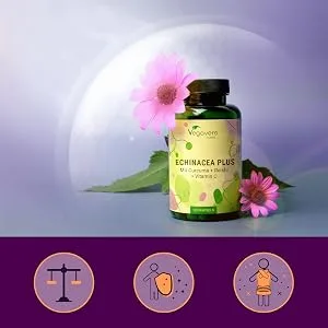 Echinacea Immunity Complex | With Vitamin C Reishi Turmeric and Zinc | No Additives & Vegan | 120 Capsules | Vegavero  - echinacea