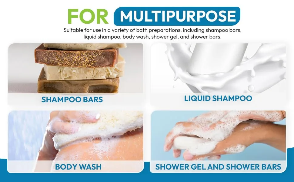 Sodium Coco Sulfate - 100 Gr- can be used in shampoo bars liquid shampoos body washes shower gel and shower bars - utilisé dans les pains de shampoing, les shampoings liquides, les nettoyants pour le corps