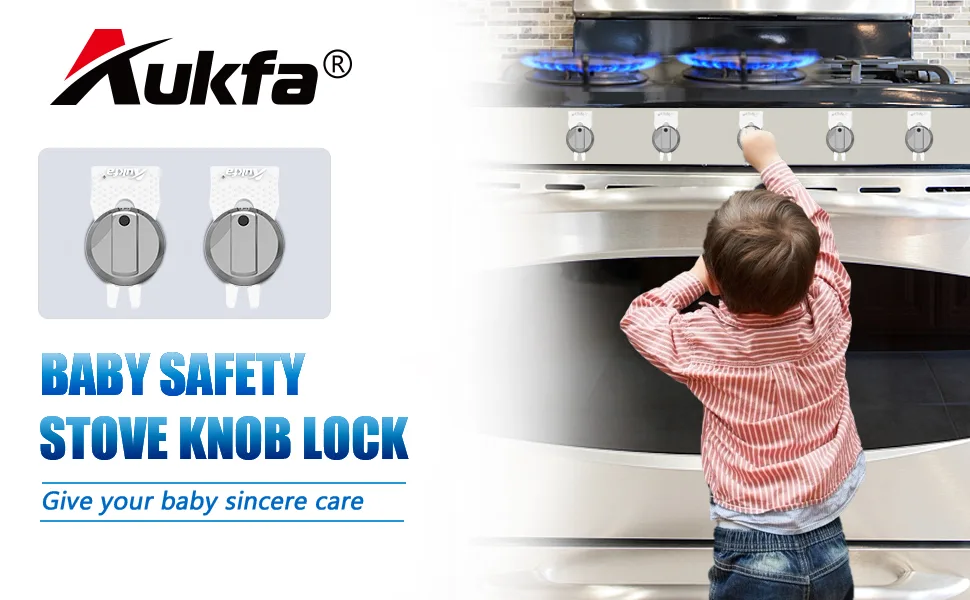 Gas Stove Baby Proof Knobs Locks (6 Pack), Aukfa Child Proofing Oven Knob Lock  No Tools Needed(White) - oven lock