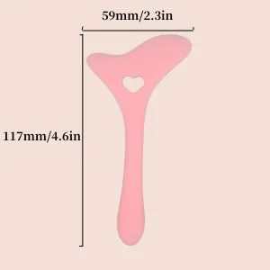 Eyeliner Stencil Wing Tips Silicone Eyebrow Pencil Stencil with Tail Skin Cream Spoon Reusable Eyeshadow Applicator Makeup Tool(Pink) - product information 3