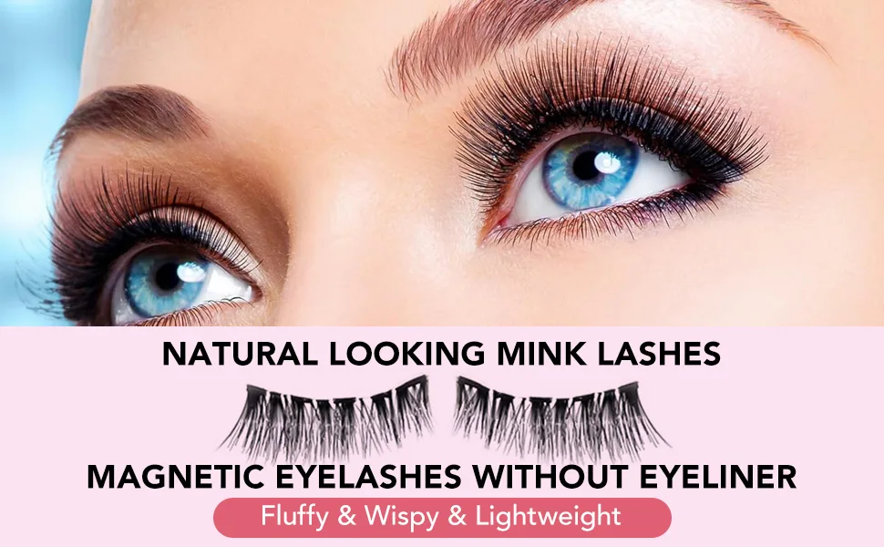 Fengyang Magnetic False Eyelashes Magnetic Eyelashes Kit Magnetic Eyelashes with Applicator Waterproof Eyelashes Reusable Lower Magnetic Eyelashes No Glue Required - feature