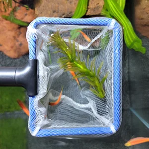 Fish Tank Cleaning Tools 5 in 1 Aquarium Clean Set Fish Net Gravel Rake Algae Scraper Fork Sponge Brush Glass Cleaner Tools Kit - aquarium net