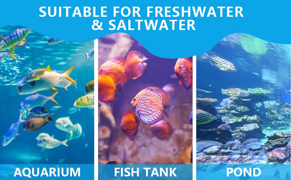 7-Way Aquarium Test Strips, 150 Strips Aquarium Testing Kit for Freshwater Saltwater, Fish Tank Pond Test Strips Testing pH, Alkalinity, Nitrite, Nitrate, Chlorine, Carbonate, Hardness 7 in 1 - 100 Strips - wide applications