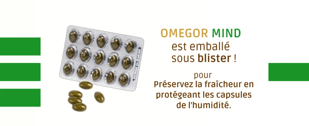 OMEGOR Mind | Supplement for memory and cognitive functions | With Omega 3 DHA and Bacopa Monnieri extract borage oil zinc and B vitamins | Molecular distillation TG form | - omegor mind fr