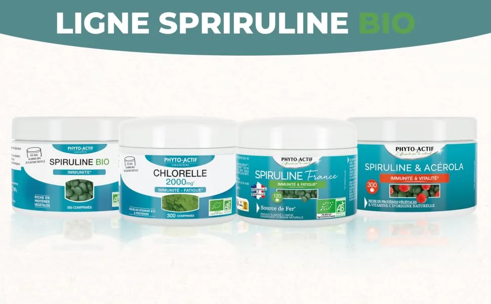 PHYTO-ACTIF | Spirulina | Phycocyanin & Vegetable Proteins | Natural Spirulina | 500 Tablets - PHYTO ACTIF
