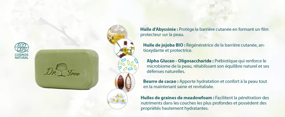 Dr. Tree ECOCERT. 99.7% Natural Ingredients - Jojoba Oil and Cocoa Butter - 120g - product information 4