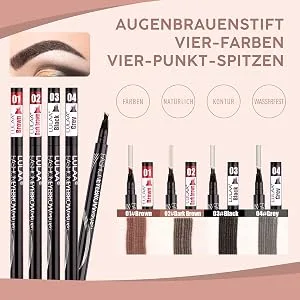 LULAA P-Beauty Waterproof Long Lasting Eyebrow Pencil 4 Colors 4 Tips - product information 6