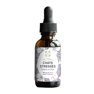 Bach Flower Advice - Bach Flowers Stressed Cat A Blend That Will Help Your Cat Calm Down 10 ML Bottle - chat stresse