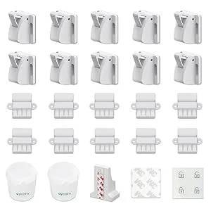 AYCORN Magnetic Cabinet Locks Child Safety (10 Locks & 2 Keys), Child Proof Locks for Cabinet Doors 10 Pack - Easy Install No Screws or Drilling - baby proof