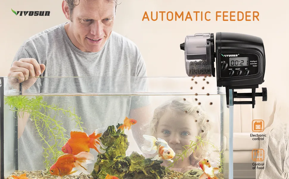 VIVOSUN Programmable Automatic Fish Feeder with Volume Timer Control - product information 8