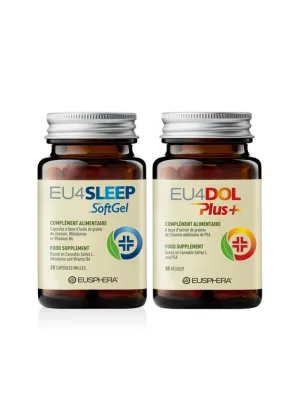 EUSPHERA - EU4DOL Plus - Natural dietary supplement to improve bone and joint function with Boswellia Serrata and PEA 30 Soft Gel Made in Italy - product information 2