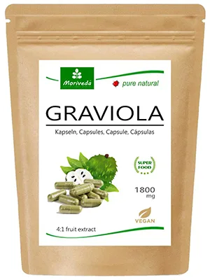 Graviola capsules - 2 months supply - natural fruit extract - metabolic well-being - vegan and gluten free - 1x120 pieces per MoriVeda - product information 2