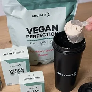 Body&Fit Vegan Perfection Plant-Based Protein Peas and Rice Low Sugars 2.27 kg (78 doses) Chocolate Flavor - vegan