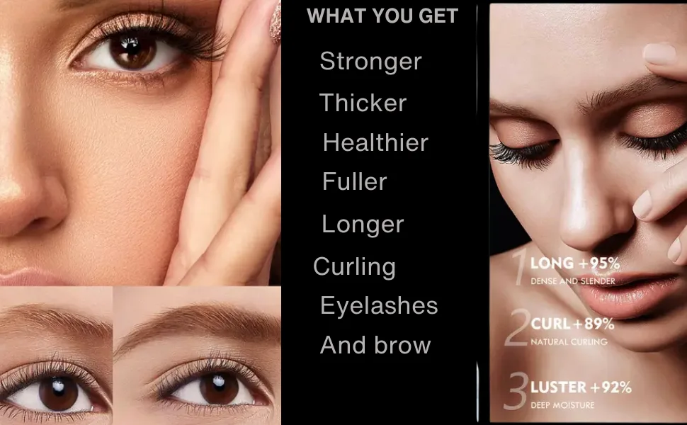 Longer Thicker & Stronger Eyelash Serum - Easy Application Eyelash Serum for 3X Faster Eyelash Growth - Follicle Protecting Eyelash Growth Serum - Sérum pour cils elf, sérum ordinaire pour cils et sourcils, sérum de croissance des cils latisse, lifting des cils de luxe