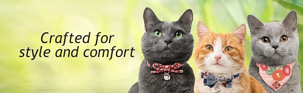 Necoichi Chirimen Temari Dynasty Cat Collar, Handcrafted in Japan, 1 Size fits All, Kimono Fabric Red - Crafted for style and comfort