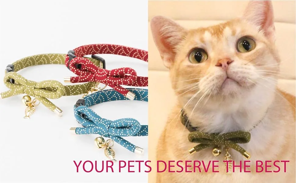 Necoichi Zen Fish Charm Cat Collar Blue - necoichi cat1st catfirst cat happydiniing dining raised food bowl raised water bowl