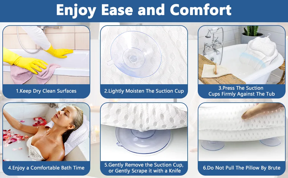 MOYKSRR Bath Pillow Bathtub Cushion Bathtub Pillow Neck Pillow Spa Pillow Bathtub with Technology - accessoire jacuzzi