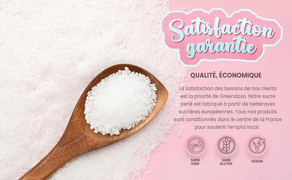 Greendoso -Pearl Sugar (Casson) Medium Grains 900 Gr. Ideal for Chouquettes Brioches Li ge Waffles - Sucre perle