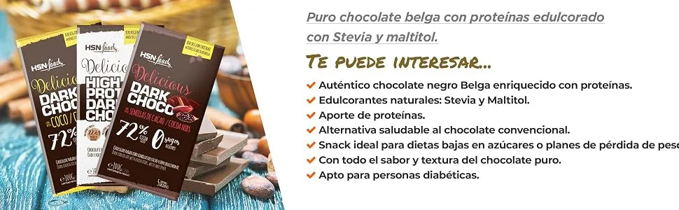 SUGAR FREE DARK CHOCOLATE BAR - 100g - Chocolat pour diabétiques.