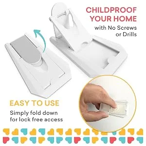 Child Safety Lock for Sliding Doors for Closet, Patio, Glass Door Locks, 6 Pack - Operate