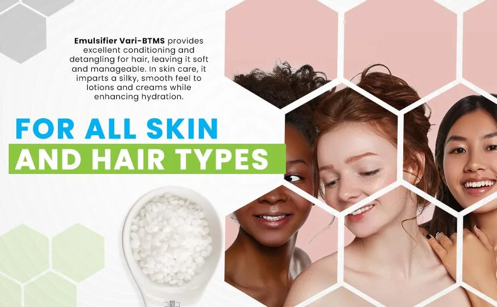 Vari-btms Emulsifier 25 gr - Natural origin | Use as an ingredient in cosmetics | Used in conditioners cream shampoos and hair masks. - Utilisé dans les revitalisants, les shampooings crèmes et les masques capillaires.