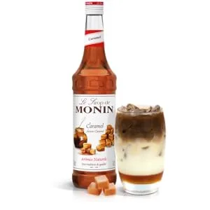 MONIN - Vanilla Syrup and Cinnamon Roll Assortment for hot and gourmet drinks - Natural flavors - 2x70 cl - noisette