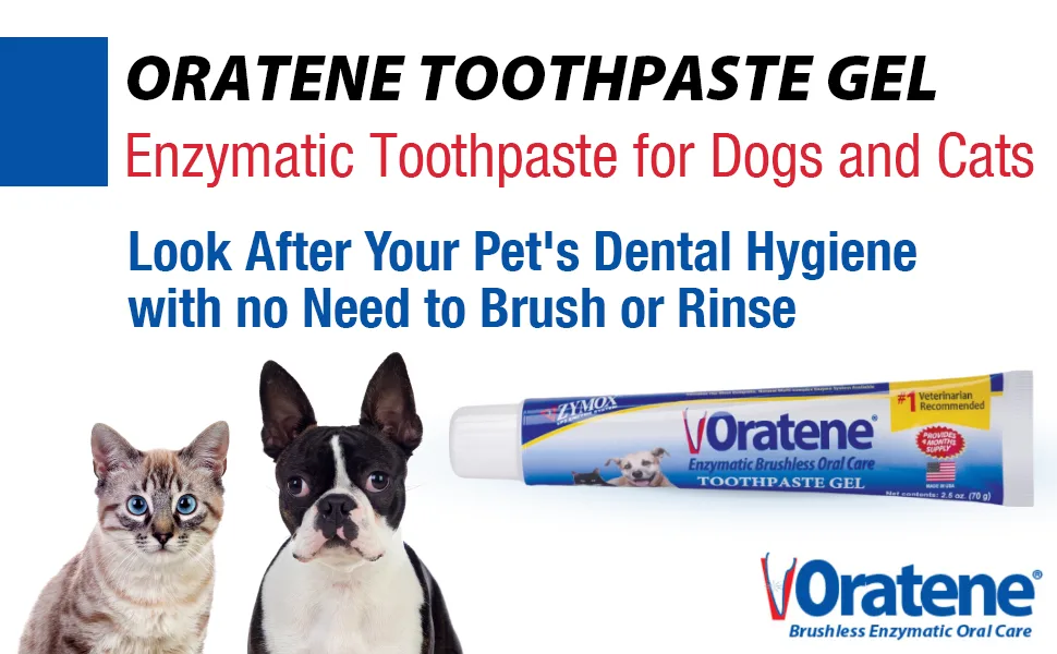 Pet King Brands Oratene Brushless Toothpaste Gel for Dogs and Cats, 2.5oz - Enzymatic Toothpaste for Dogs and Cats, Look After Your Pet