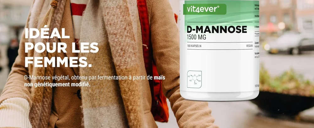 D-Mannose - 180 capsules - 1500 mg per daily serving - Premium: From vegetable fermentation - High dosed - Natural - Vegan - D-Mannose - 180 gélule
