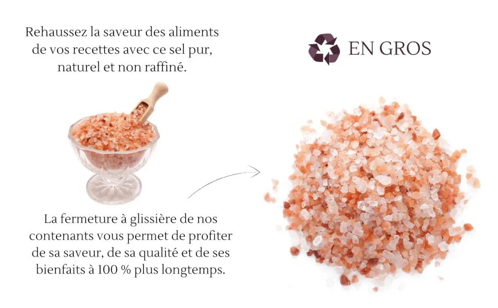 FRISAFRAN | Himalayan Pink Salt Coarse 1kg | grain salt | 100% natural and unrefined | High mineral content | Origin Pa - sel 3
