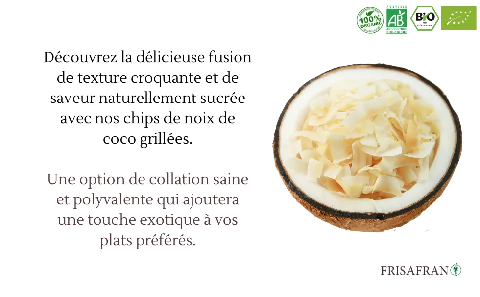 FRISAFRAN | Organic Dehydrated Coconut Chips | Sugar Free | Unroasted | 500g | Keto | Vegan | Glut Free | Healthy Snack - CHIPS 2