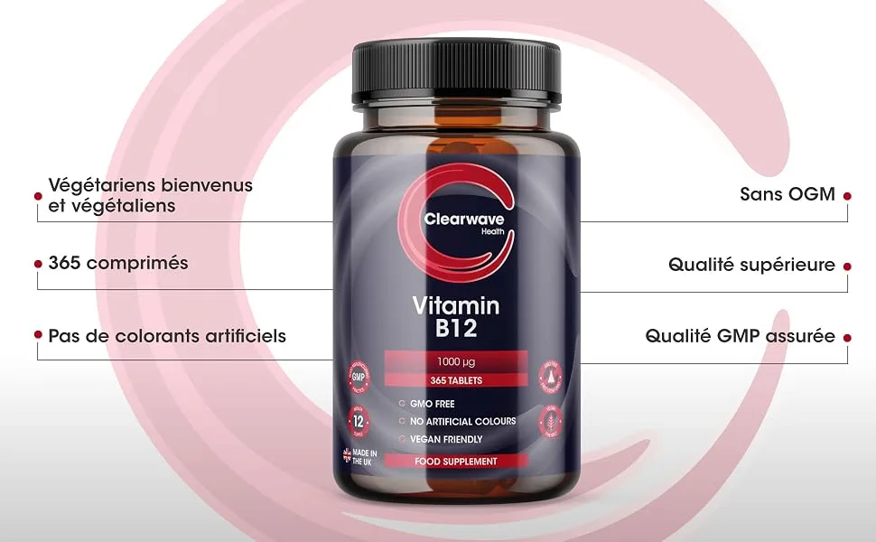 Vitamin B12 High Strength 1000mcg - 365 Tablets (One Year Supply) Vegan B12 Tablets Methylcobalamin - Vitamine B12
