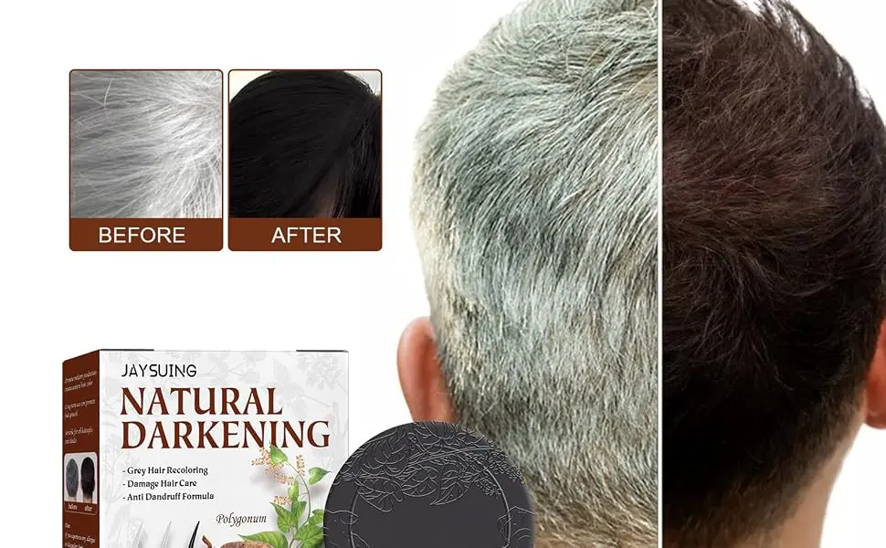 organic gray reverse shampoo natural organic conditioner soap hair coloring shampoo Polygonum Multiflorum shampoo soli shampoo(1/3/5pcs) - Barre de shampooing inversée grise biologique