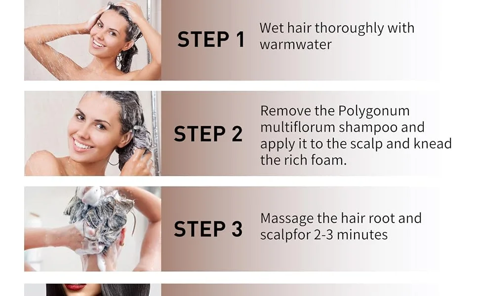 organic gray reverse shampoo natural organic conditioner soap hair coloring shampoo Polygonum Multiflorum shampoo soli shampoo(1/3/5pcs) - product information 5