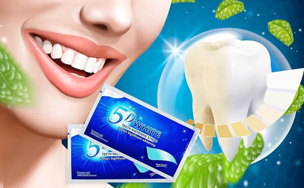 Rnitle Whitening Strips 28 Strips 56 Pieces Bright White-Strips Professional White Teeth Strips for Teeth Whitening Non-Sensitive Formula Mint Flavor - White-Strips