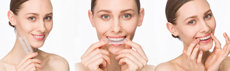 Rnitle Whitening Strips 28 Strips 56 Pieces Bright White-Strips Professional White Teeth Strips for Teeth Whitening Non-Sensitive Formula Mint Flavor - White-Strips