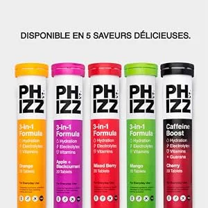 Phizz Electrolytes Multivitamins & Hydration Tablets - 60 Effervescent Rehydration Tablets - 18 Vitamins & Minerals Vitamin C Vegan Vegetarian & Low Calorie (Mixed Berries) - Phizz