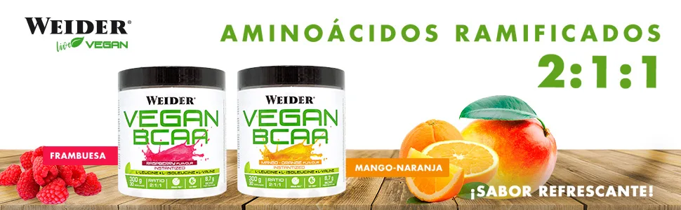 Weider Vegan Bcaa 2:1:1 Branched Amino Acids 100% Vegan Mango-Orange 300g - Vegan