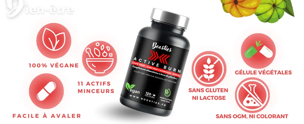 Active Burn - Extra Powerful - Metabolism - Energy - Garcinia Cambogia - Green Coffee - Nopal - Cola Nuts - 7 Vitamins & Minerals 120 Capsules - product information 7