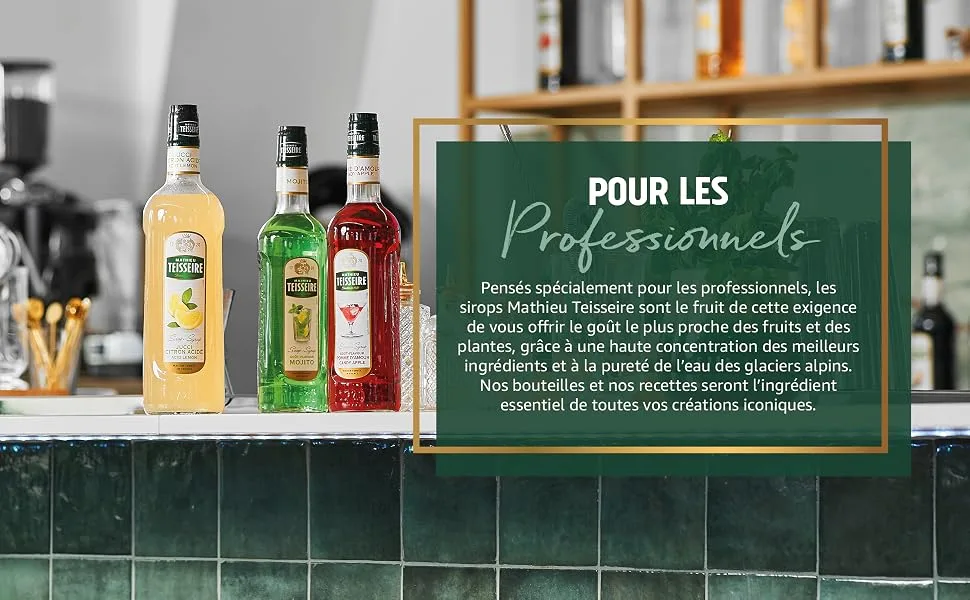 Mathieu Teisseire Banana Syrup for Drinks Cocktails Mocktails Smoothies Coffee Chocolates Milkshakes Desserts 70cl Bottle - Mathieu Teisseire