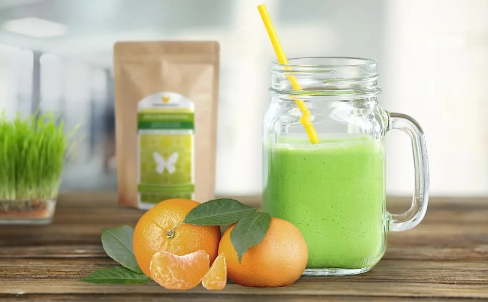 500 g Organic Wheat Grass Powder from GERMANY Raw Quality from Young Herbs No Additives for Green Smoothies - Smoothie vert