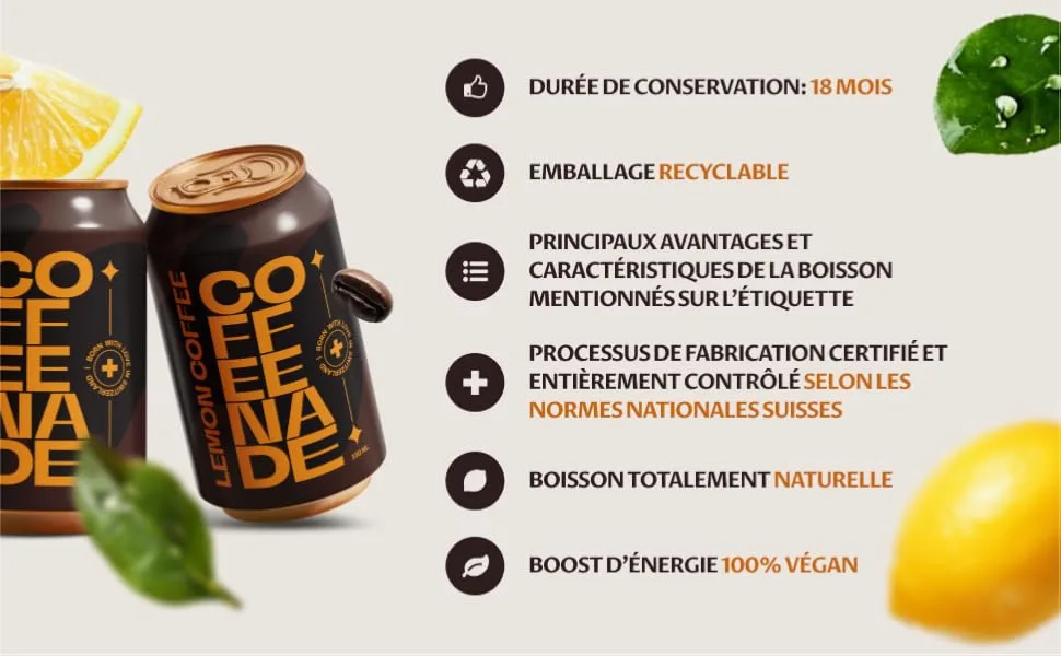 Coffeenade - (12 x 330ml) - COFFEENADE Citrus - Sparkling Coffee Lemonade - product information 4