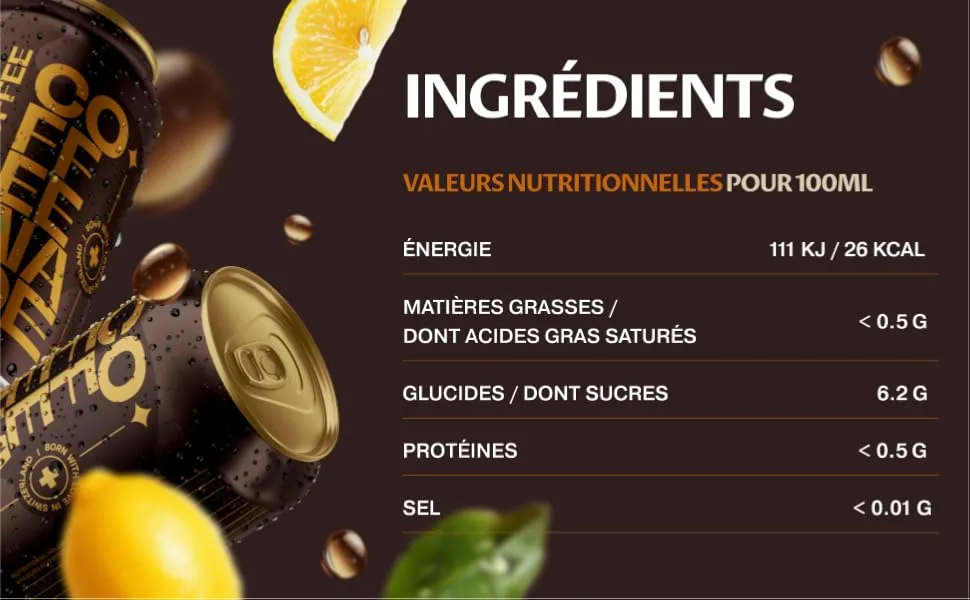 Coffeenade - (12 x 330ml) - COFFEENADE Citrus - Sparkling Coffee Lemonade - product information 6