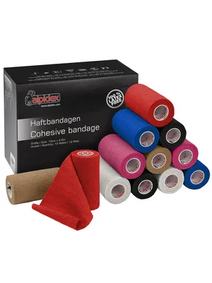 ALPIDEX 12 Rolls Cohesive Tape 10 cm x 4.5 m Self Adhesive Bandage Various Colors Self Adhesive Finger Strap Ankle Knee Band - product information 2