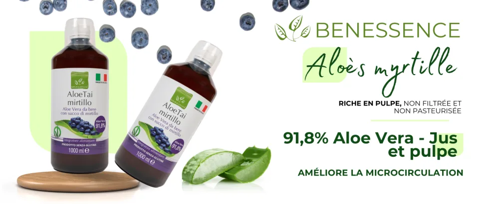 Benessence - Aloe Blueberries: Aloe Vera Juice with Blueberries - 1L - aloe