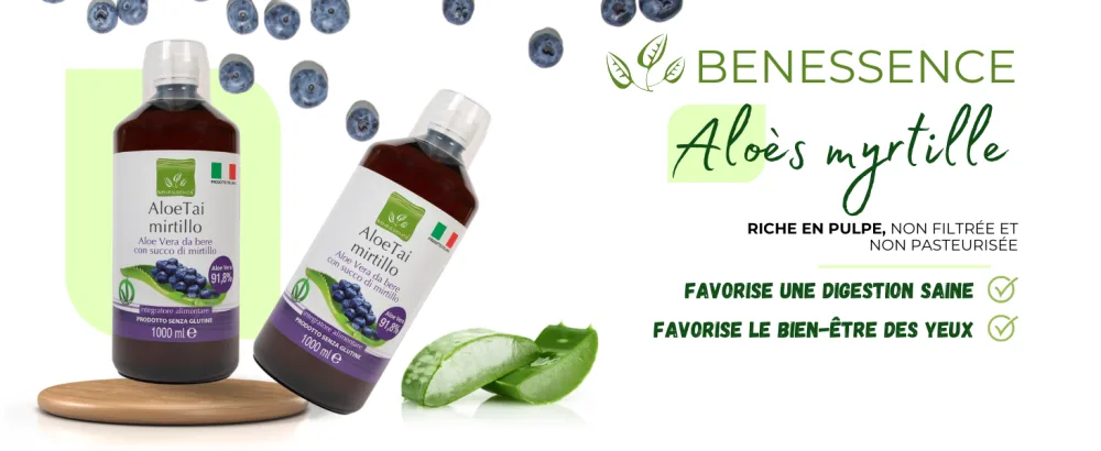 Benessence - Aloe Blueberries: Aloe Vera Juice with Blueberries - 1L - aloe