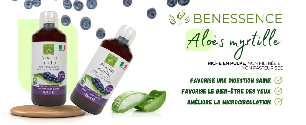 Benessence - Aloe Blueberries: Aloe Vera Juice with Blueberries - 1L - aloe